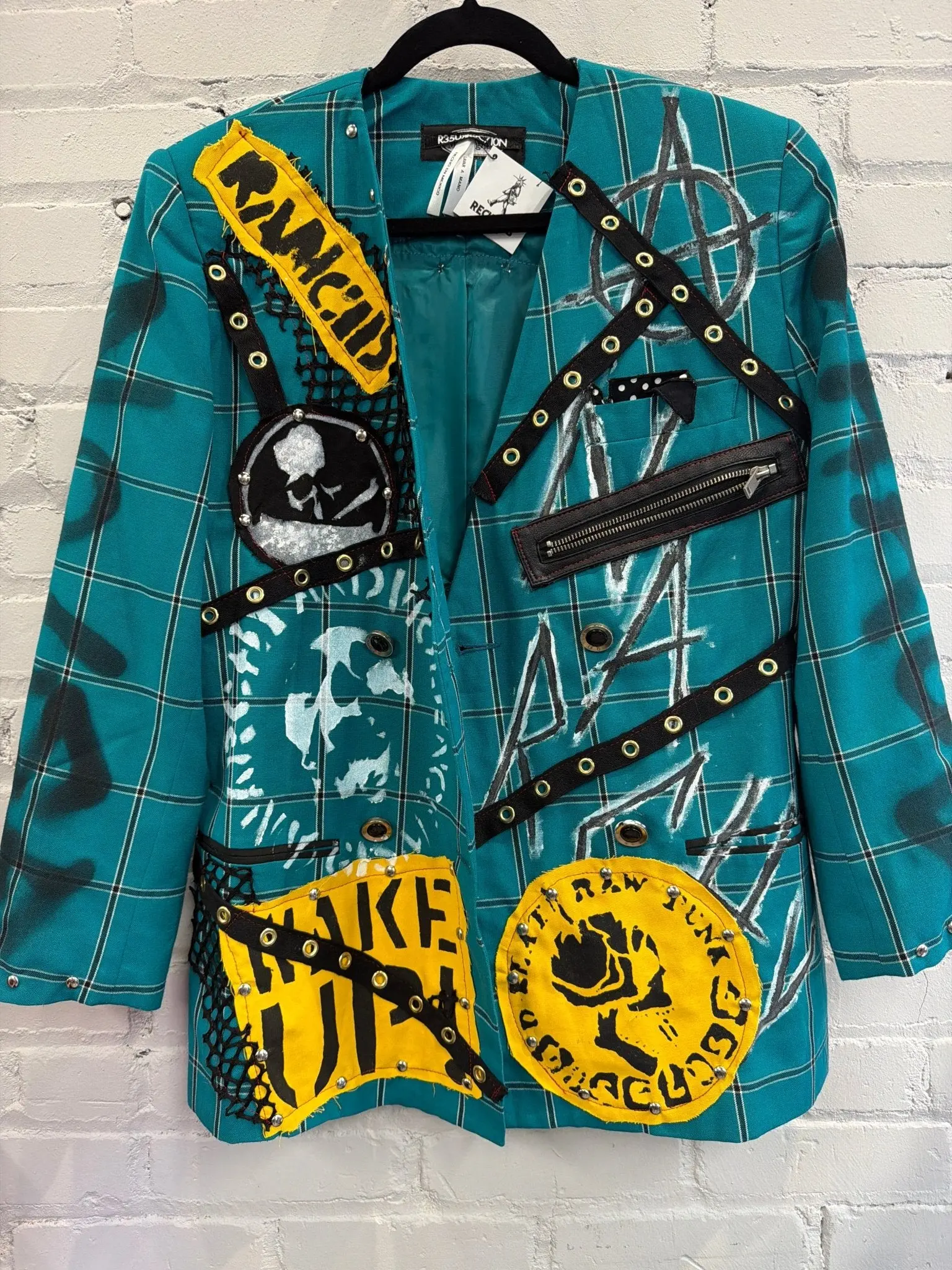 Blue and Yellow Rancid Punk Blazer