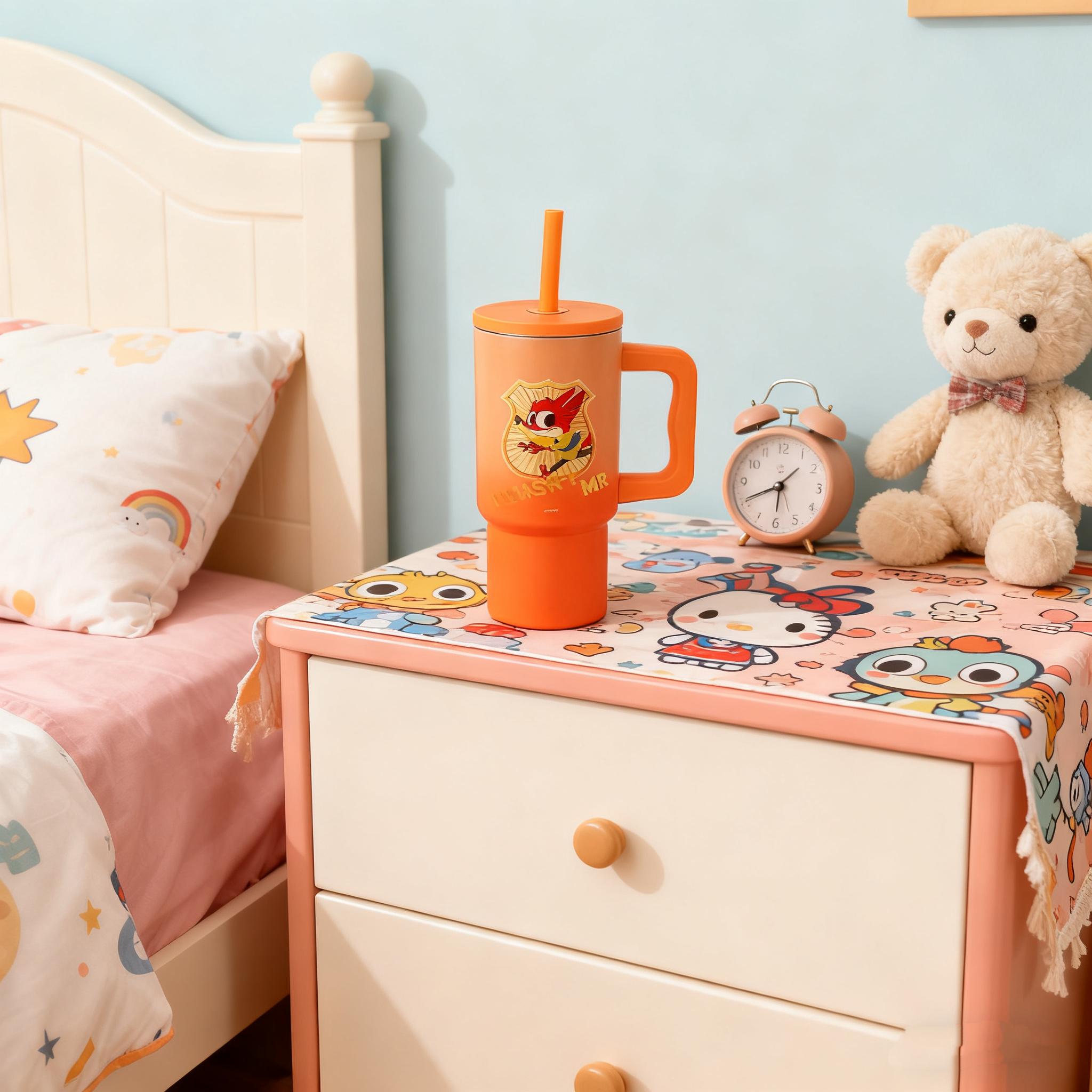 Disney Zootopia Steel Bottle Collection With Handle And Straw Durable Insulated Drinkware 720ML/24.35oz,Food-Grade Steel,Cold & Hot Retention,Cute Zootopia Prints,Holiday & Holiday Haul