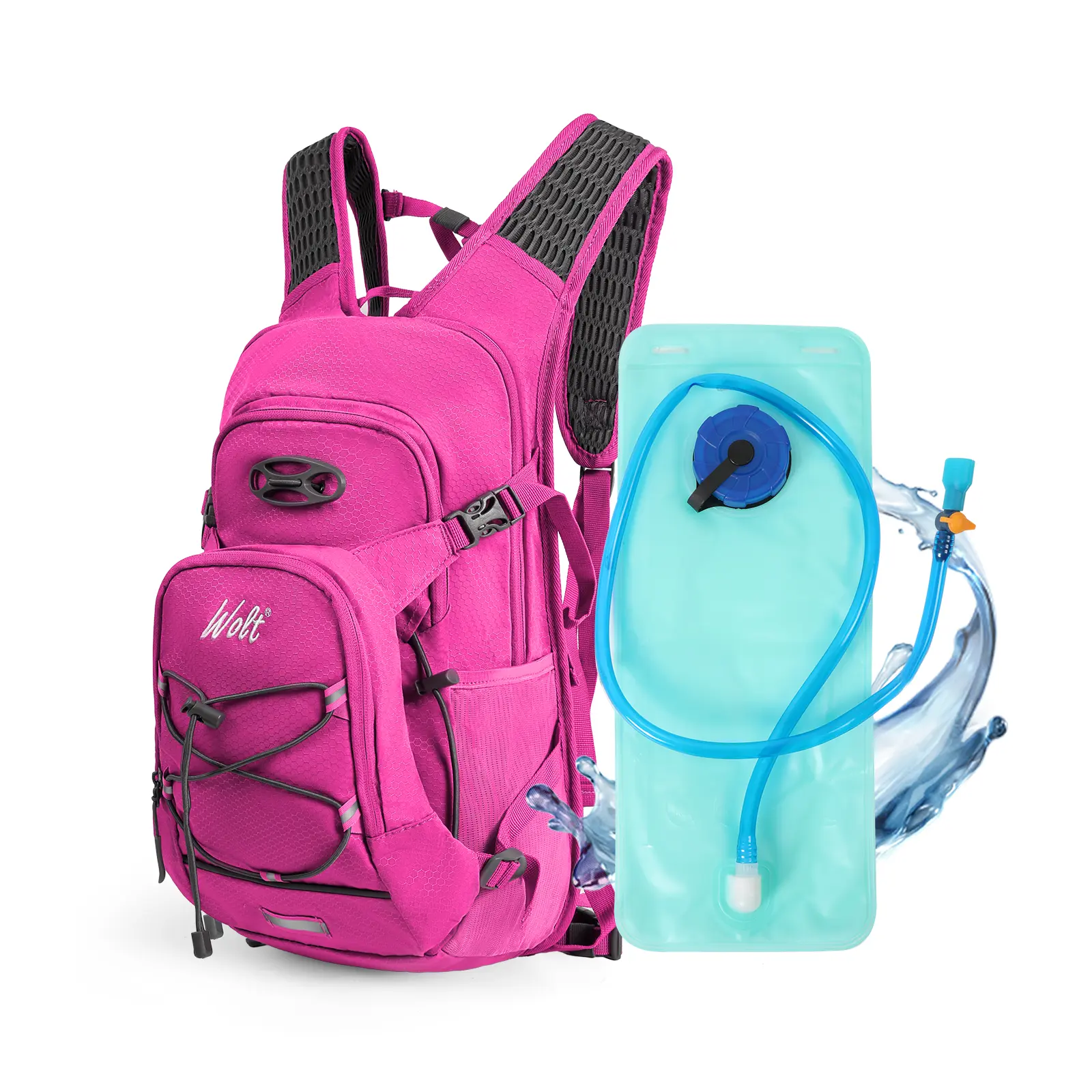 Wolt Portable Waterproof Hydration Backpack, Lightweight Dry Bag with Hydration Reservoir, Reflective & Adjustable for Outdoor Enthusiasts, Sports, Hiking Backpack