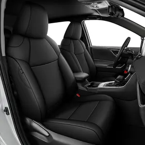 Toyota RAV4 Hybrid 2019-2025 Seat Covers - Fits LE/XLE/XLE Premium/Limited, Full Set Black Faux Leather | Easy Install，Car Seat Protector