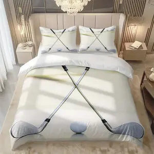 2/3Pcs Golf Equipment Display Pattern Duvet Cover Set Decorative Bedding Set Bedroom Bedding Set(1*Duvet Cover+1/2*Pillowcase,No Filling)Digital Print,100% Polyester Fiber,Machine Washable,Perfect Gift For Family,Friends On Festivals,All Season Use