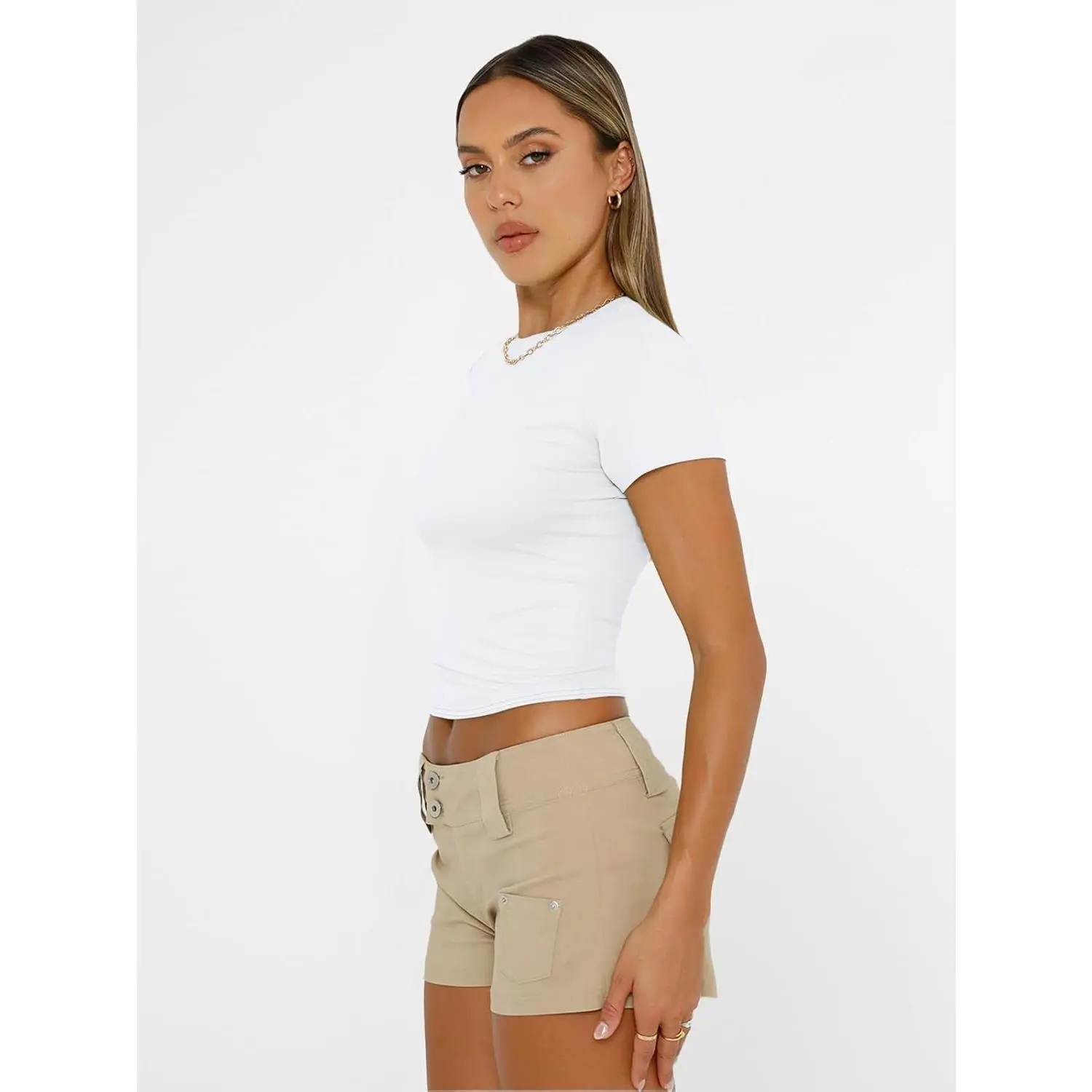 Women's Buttery Soft Y2K Crop Top – Short Sleeve Slim Fit Basic Tee for Summer. Workout & Casual Wear Tee for Gym, Running or Everyday Outfits. Soft, Stretchy & Breathable. Women's Buttery Soft Y2K Crop Top – Short Sleeve Slim Fit Basic Tee for Summer. Workout & Casual Wear Tee for Gym, Running or Everyday Outfits. Soft, Stretchy & Breathable.