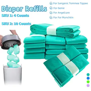 Refill Bags for Tommee Tippee, Diaper Pail Refills for Genie for Angelcare, Unscented Nappy Pails Refill Bags for Munchkin, Newborn