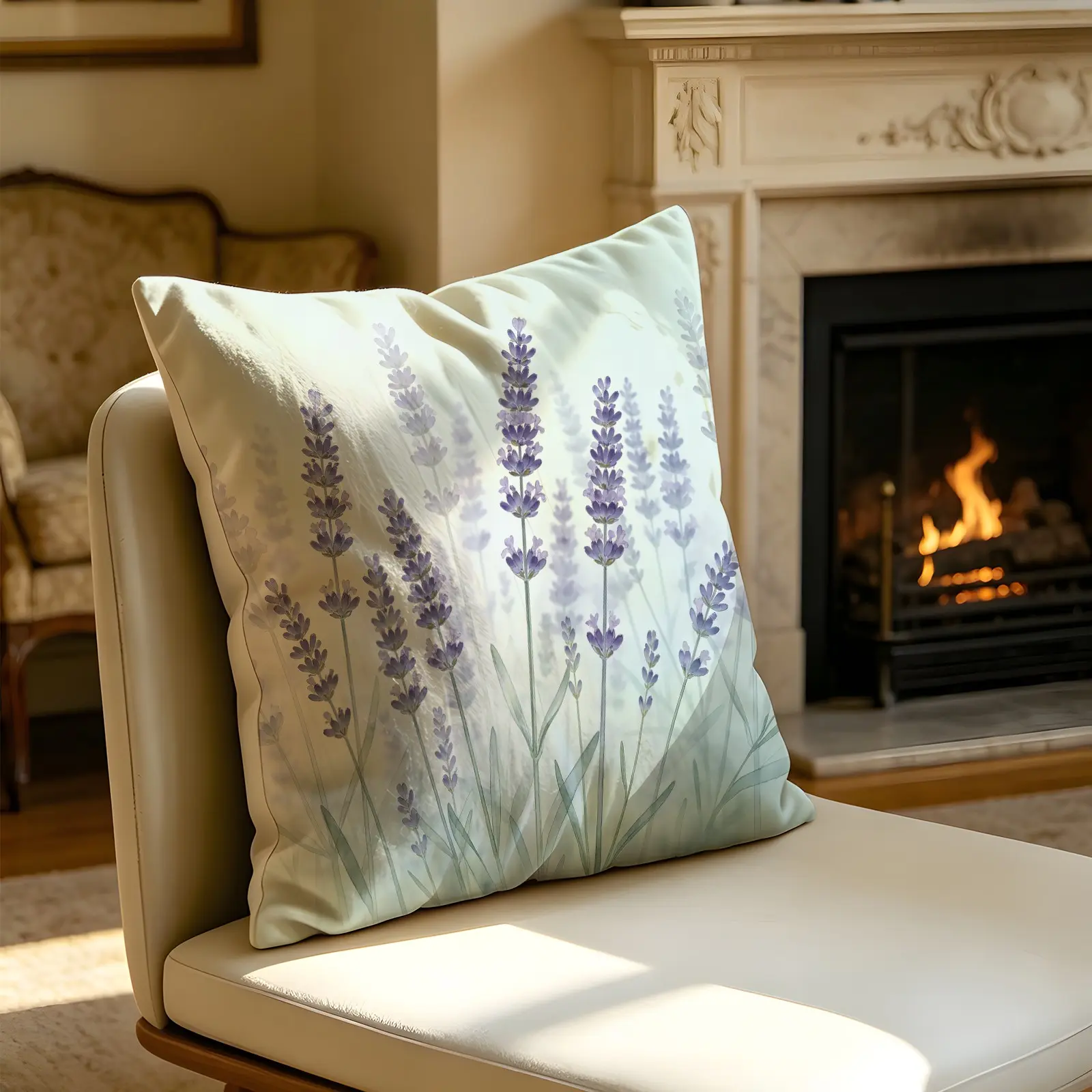 45×45cm 1Pcs Water Rhyme Floral Printed Pillow, Fully Filled and Not Easy to Deform, Delicate and Skin-Friendly Fabric, Suitable for Sofas, Beds and Office Chairs, Injecting a Fresh and Soothing Atmosphere into the Space.