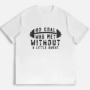 Trendy Inspirational Gym Tee No Goal Was Met Without Sweat Soft Casual Summer Workout Tops