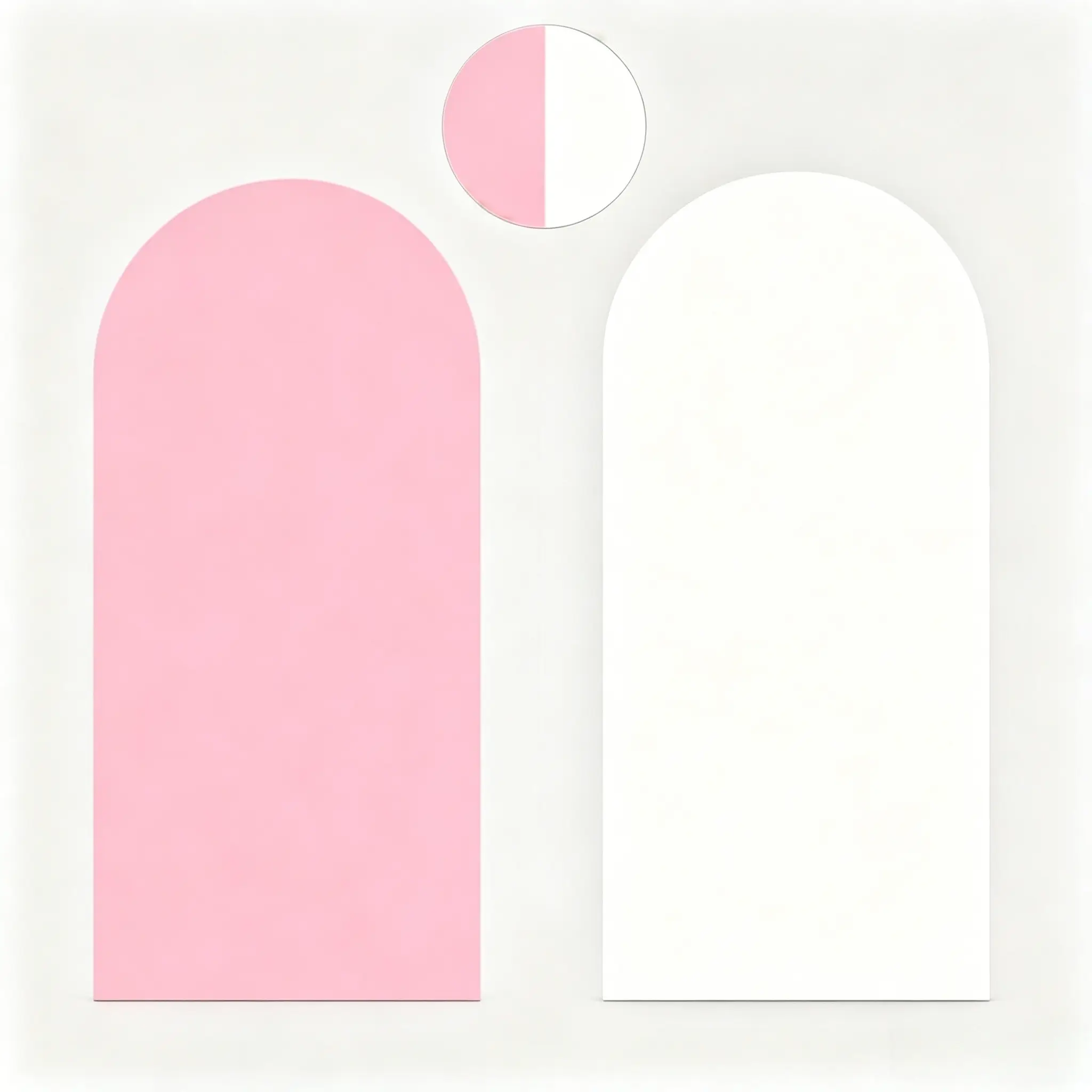 Elastic Arch Covers for Wedding Arches, Pink &White Round Chiara Backgrounds for Wedding Birthday Parties, Universal Fit Decor for Weddings Decorations Wedding Arched Backdrop Wedding Party Backdrop Party Decoration Supplies (no Stand)