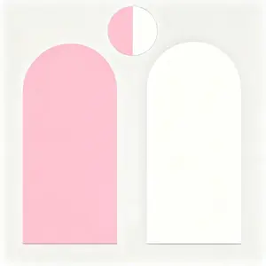 Elastic Arch Covers for Wedding Arches, Pink &White Round Chiara Backgrounds for Wedding Birthday Parties, Universal Fit Decorations Wedding Arched Backdrop Wedding Party Backdrop Party Decoration Supplies (no Stand)