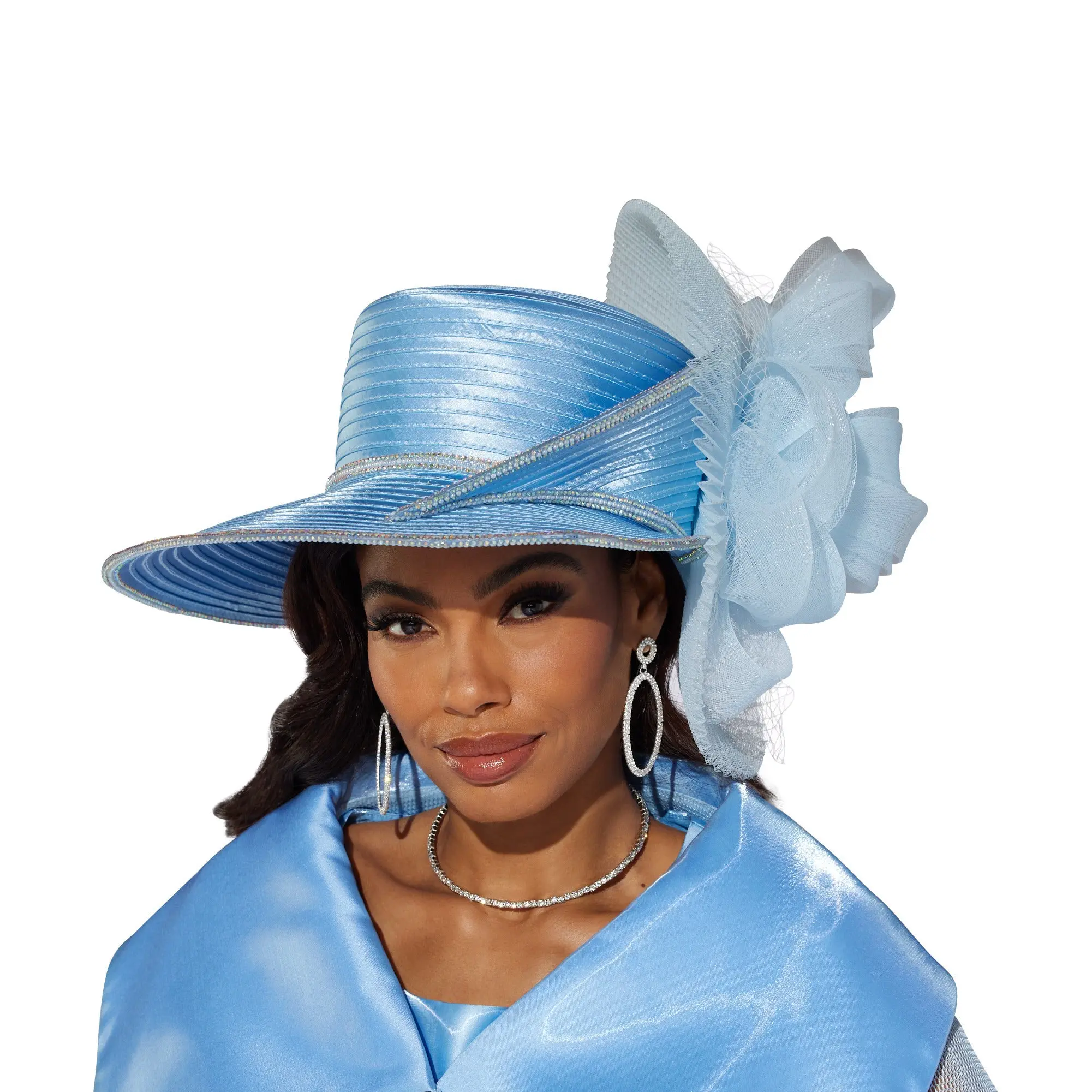 Pleated Mesh Church Hat by EY Boutique