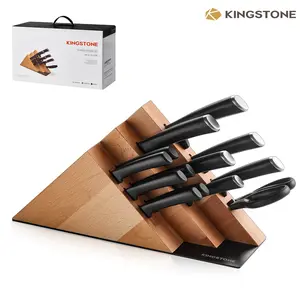 KINGSTONE 14-Piece Kitchen Knife Set with Block, High-Carbon Stainless Steel Knives Set, Ergonomic Non-Slip Handle, Professional Knife Set for Kitchen for Home Cooking & Gifting, Model 2196