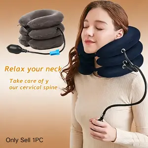 Inflatable Neck Traction Device for Home, Cervical Stretcher for Neck Muscle Tension Reduction, Suitable As Christmas Gift