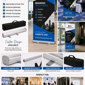 33x80 Retractable Banner Stand, Portable Display Stand for Trade Shows, Events, and Promotions