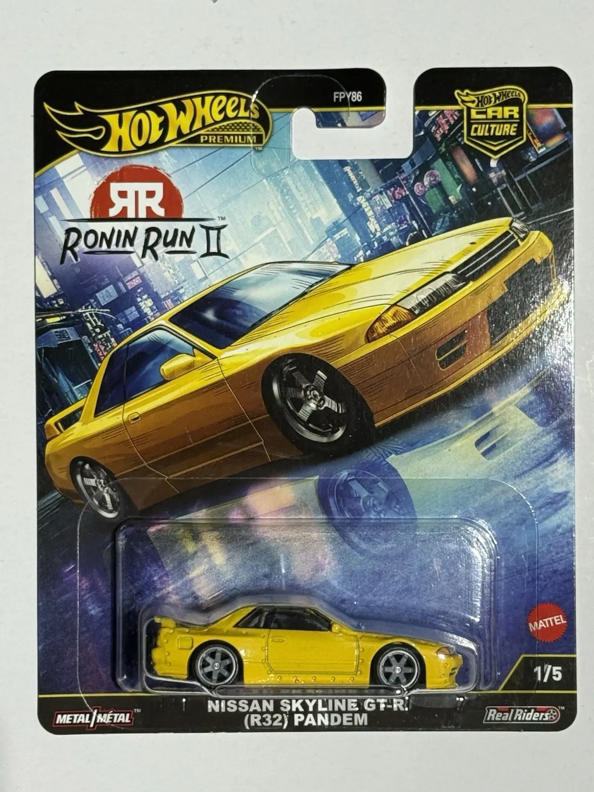 New Hot Wheels Premium 2025 Ronin Run II 1/5 Nissan Skyline GT-R R32 Pandem Collector's Edition Die-Cast Friction Vehicle - Model Racing Toy for 6-8 Years (In Hand)