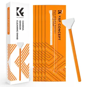 K&F CONCEPT 6 Pack Full-Frame Sensors Cleaning Swabs, DSLR SLR Digital Camera Dry CCD CMOS Clean Swabs Compatible with Nikon Sony Canon DSLR Camera Sensor, 24mm x 20mm
