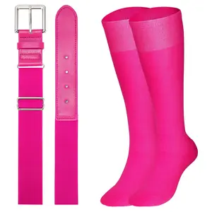 BELTROAD Baseball Belt and Socks Combo Set Adjustable Softball Belt and Socks Elastic Waist Belt for Youth Adult