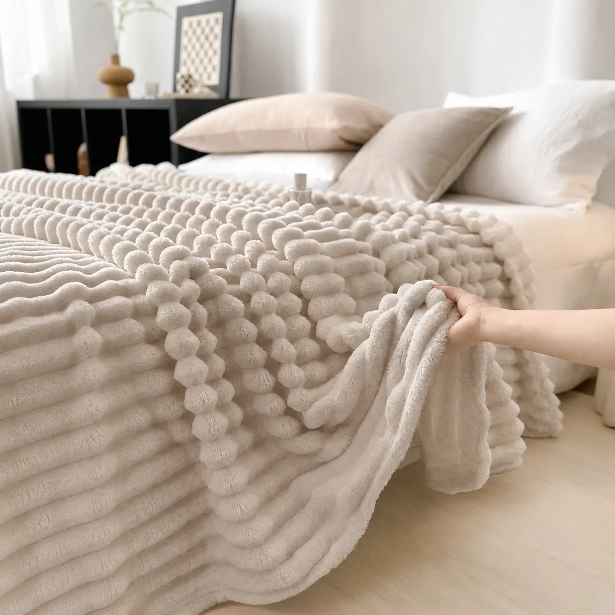 【Halloween Cozy Home Pick】 UFIST Ultra Soft Fluffy Throw Blanket – Ribbed Lightweight Blanket for Sofa, Couch & Bed, Cozy Home Decor & Gift, Multiple Colors & Sizes