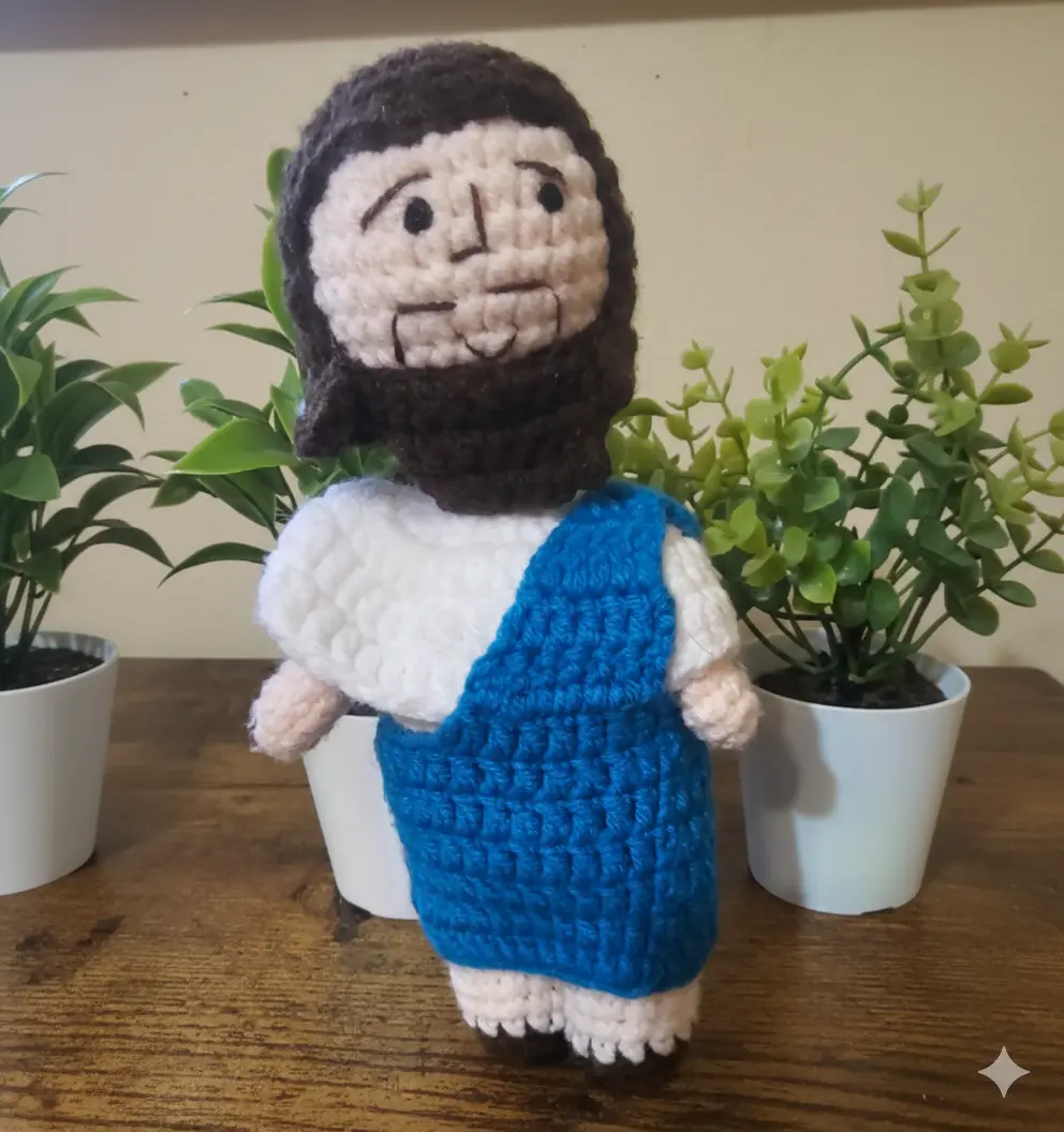 Jesus Gift Crochet, 6 inch, Soft and Cuddly Stuffed Toy for Kids and Adults, Christian Baptism Gifts, My first Addiction Toys, Stufed toys for Adults