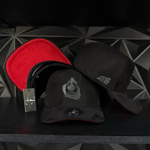 CDMX México SnapBack Hat-Black/Red Suede