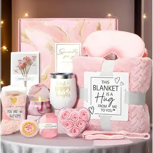 1 set Luxury Flannel Blanket SPA Care Package for Women, including relaxing care. It is a perfect Mother's Day gift / birthday gift and get-well-soon surprise, suitable for mom, wife, girlfriend, friends and sisters on Mother's Day, Women's Day, Valentine