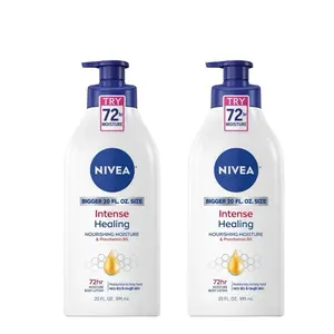 NIVEA Intense Healing Body Lotion, 72 Hour Moisture for Dry to Very Dry Skin, 20 Fl Oz Pump Bottle (Pack of 2) butter