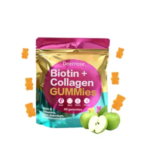 Premium Biotin + Collagen + Apple Cider Vinegar Cartoon Bear Gummies 30 Individual Portable Packs Delicious Chewable Supplement for Healthy Hair Growth Glowing Skin Strong Nails Daily Wellness Boost Suitable for Men Women On-the-Go Use
