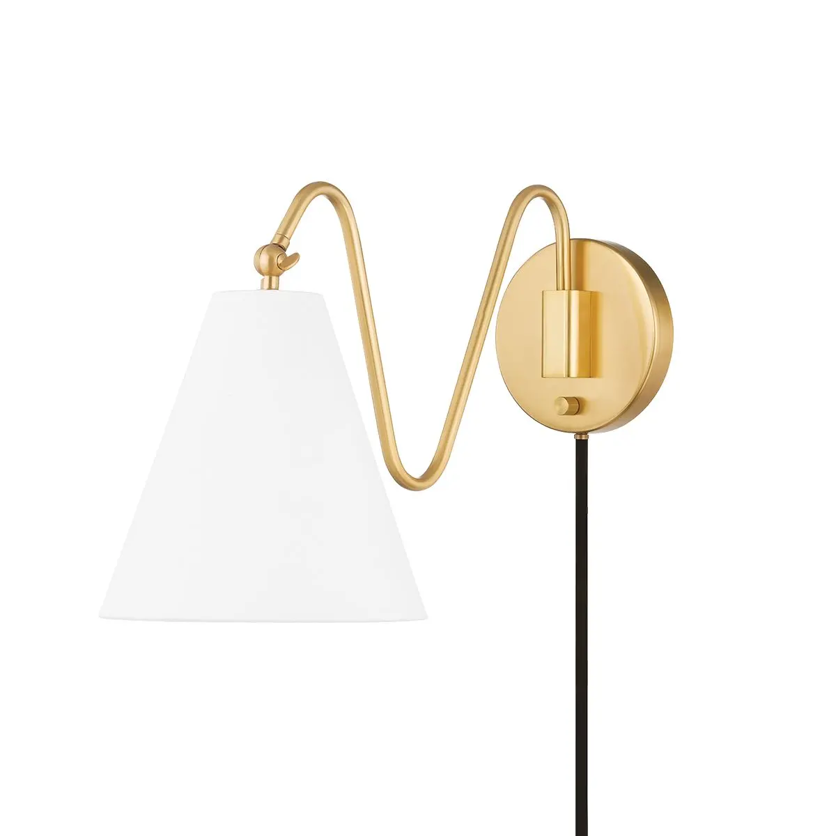 Onda Plug-In Sconce With Pivoting Shades And Freehand Doodle-Inspired Design In White Linen