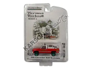 CHASE 1981 Chevrolet K20 Scottsdale - Stockbridge Fire Department (Norman Rockwell Series 4) Diecast 1:64 Scale Model - Greenlight 54060E