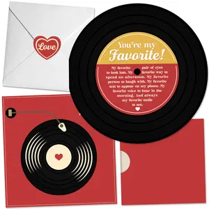 Anniversary Card, Valentines Day Gifts For Him, Love Card for Men Husband Boyfriend or Girlfriend, Couple, Vinyl Record CD Birthday Card,
