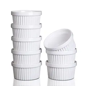 Elevate Your Baking with Our 8-Piece Colored Ramekin Set | 8 oz, Oven to Table – Choose White, Pink or Black