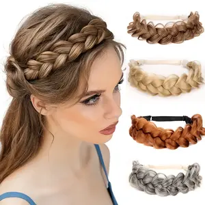 Wide Braided Headband Hoop Fashion Hair Accessories Elastic Non-slip Band for Women and Girl