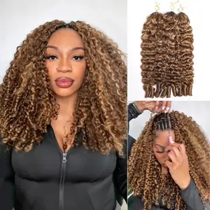 Tinashe Highlight Feather Crochet Hair Miracle Knots Boho Braids Burmese Curly / Kinky Curly Human Hair Extensions