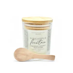 Charleston Soy Works Pineapple Fountain Lotion Candle - 2-in-1 Spa Treat with Organic Soy Wax & Shea Butter for Uplifting Scent & Moisturizing Body Oil