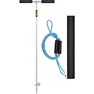 【Summervibes】VEVOR Sand Anchor,  , 36\" Length Auger to The Beach and Sandbar, 316 Stainless Steel Screw Anchor with Removable Handle, Bungee Line & Carry Bag, for Jet Ski PWC Pontoon Kayak