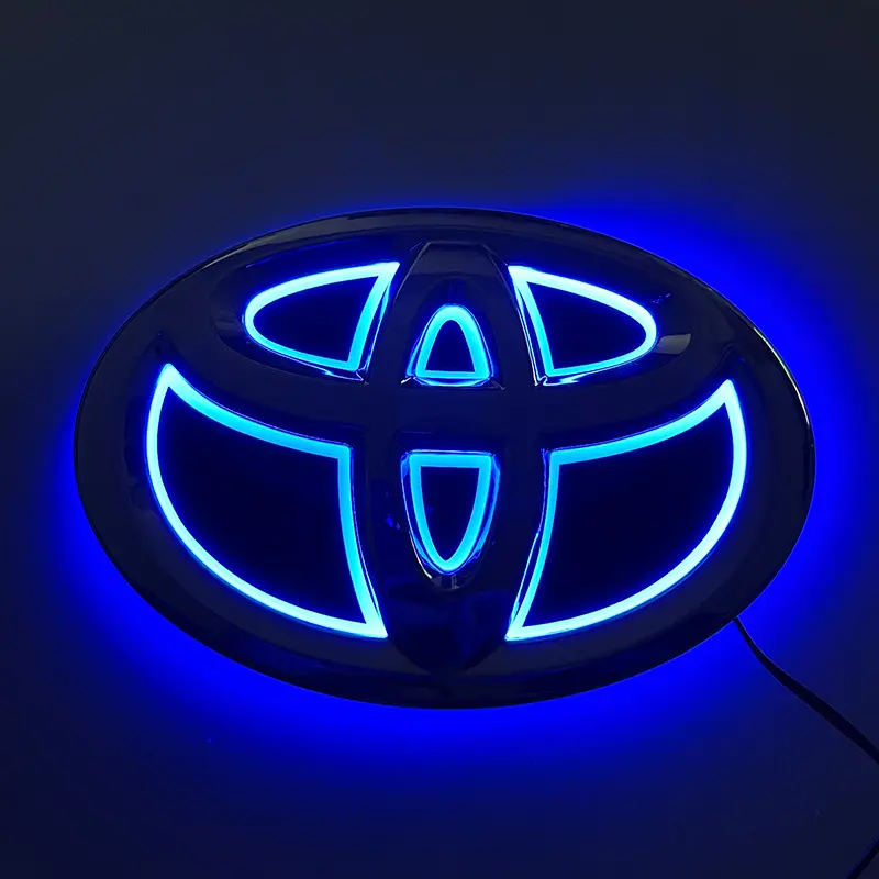 5D Illumination Luminous LED Car Emblem Light, Toyota Grille Accessory with Colorful Cool Light Logo for Toyota Vehicles