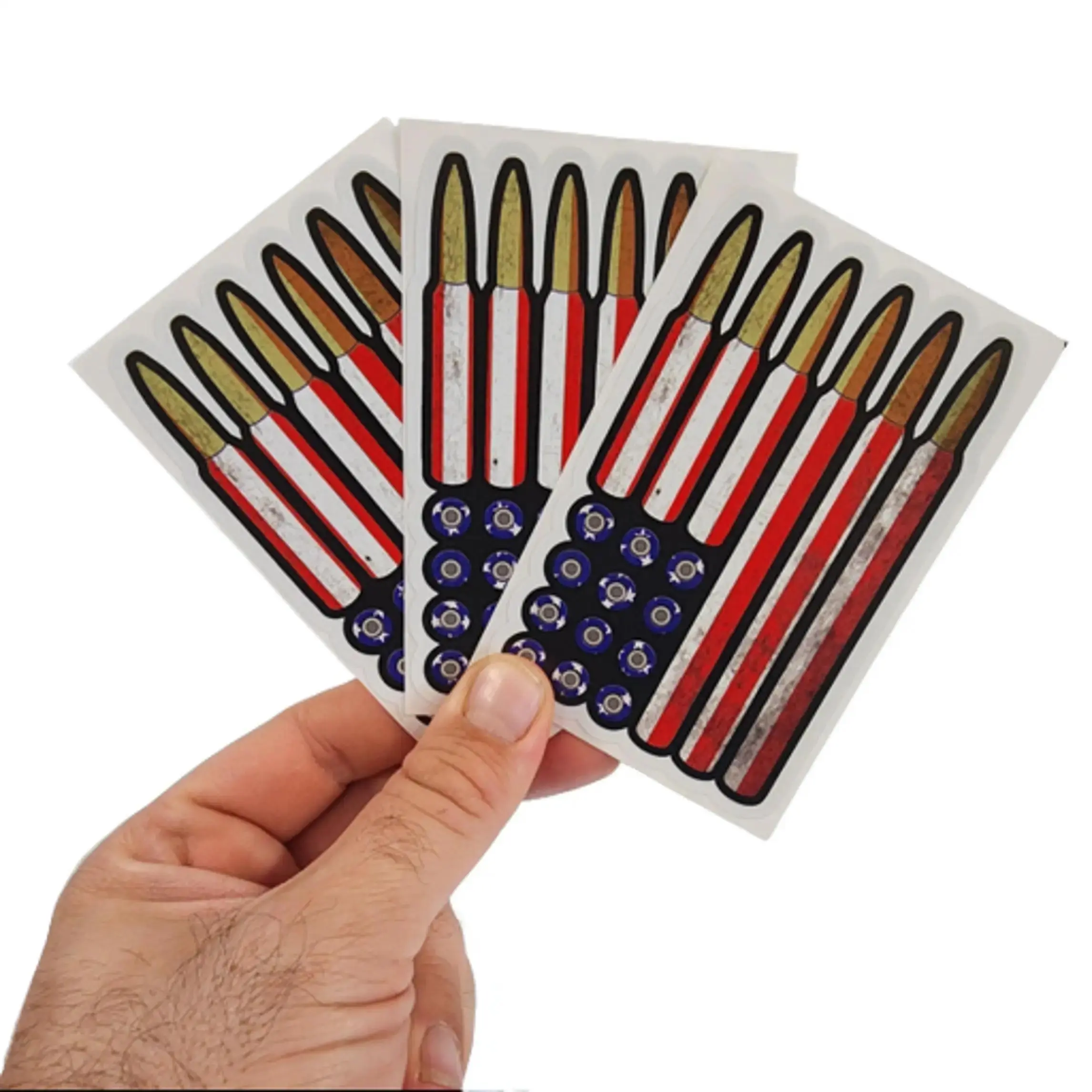 3 Pack USA Bullet Flag printed onto 3M vinyl