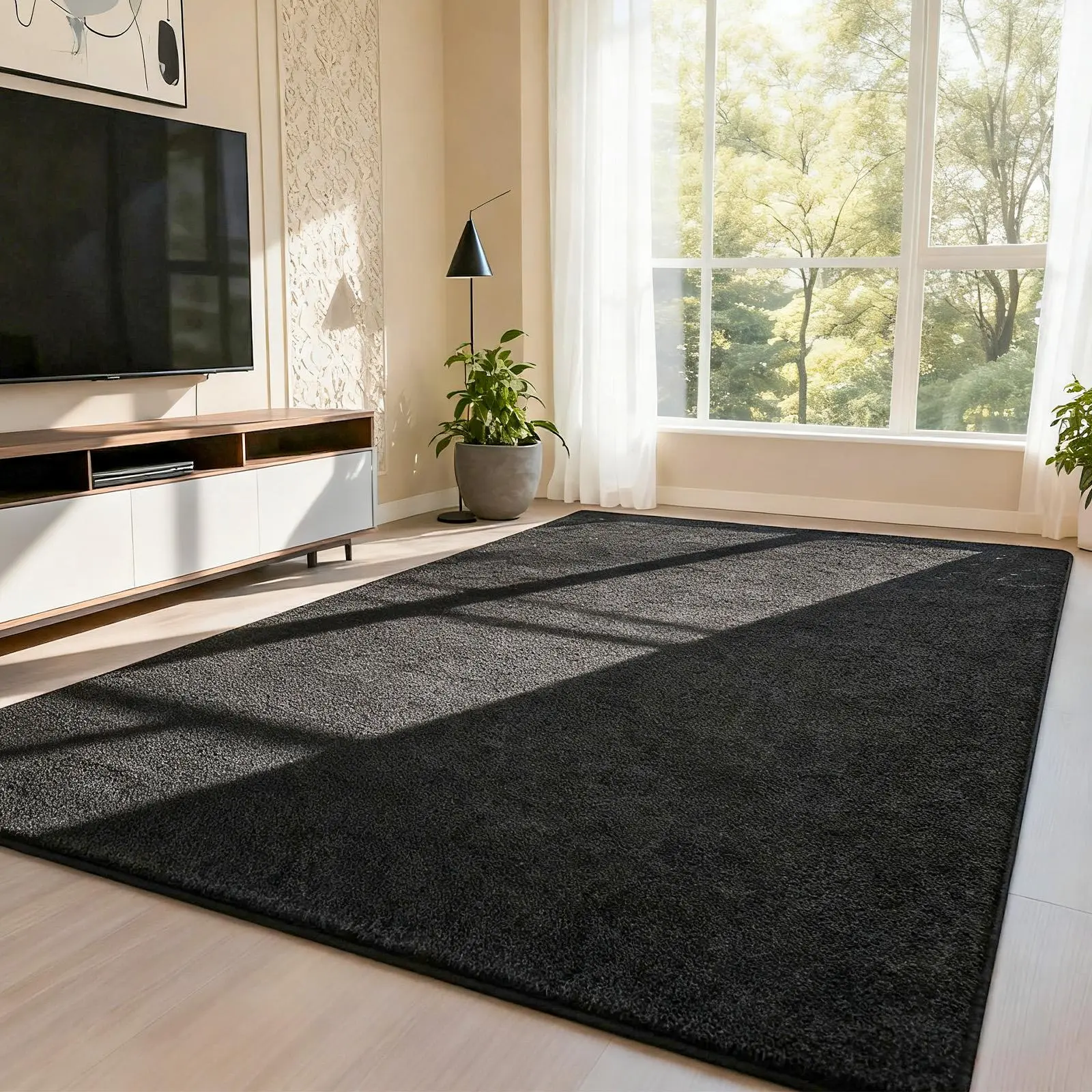 Modern Shuchen velvet area rug, simple solid color, machine washable carpet, soft and skid-resistant indoor carpet, suitable for bedroom, room, office and doorway, suitable for indoor decoration and holiday gifts, Home Decor Rugs, Rugs For Bedroom