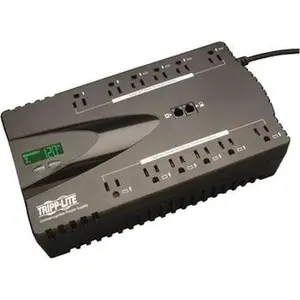 Tripp Lite ECO850LCD Eco-Friendly UPS Power Stabilizer - 850VA, 120V, Ultra-Compact, Interactive LCD User Interface Uninterruptible Backup Supply for Desktop & Laptop Components