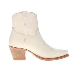 Tecovas Womens The Daisy Snip Toe Zippered  Casual Boots Ankle Mid Heel 2-3" - Off White