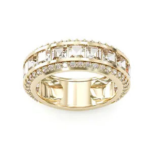 Aossio Luxurious Pave Band Ring for Men, Perfect for Formal Events, Such as Weddings, Galas, or High-End Social Events