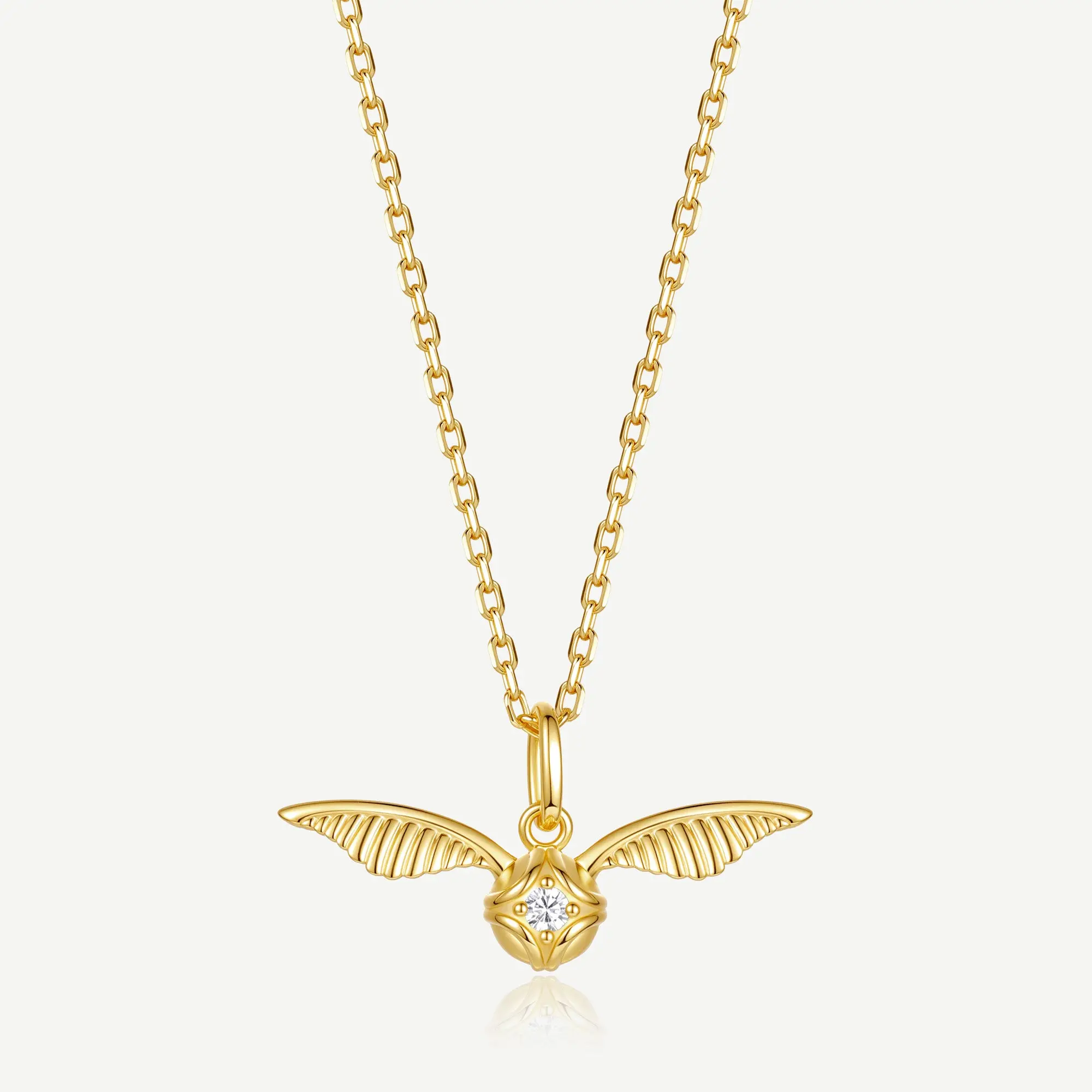 Harry Potter Golden Snitch Elegant Sterling Silver Necklace for Female, Golden Gemstone Adorned, Daily Wear Jewelry Gift Illuminating Love and Courage, Women, Everyday Wear, Story Necklace, Gemstone Accent, Memories Of Love, 925 Stamped Silver Necklaces &