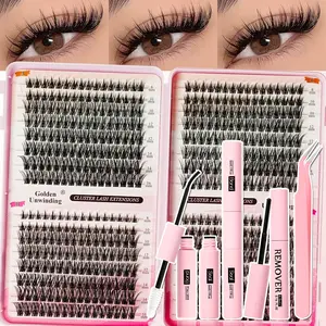 Surprise! Self-made false eyelashes extension, combining the natural effect with artificial false eyelashes. The dense effect of the artificial eyelash clusters, suitable for various makeup styles, suitable for self-operation at home, curled eyelashes