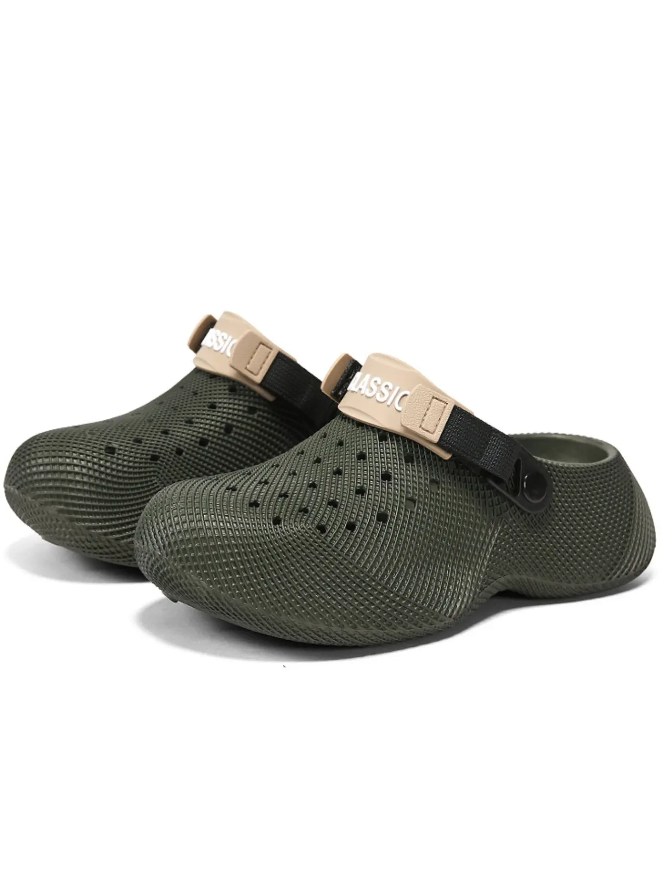 Unisex Breathable Holey Thick Sole Shoes, Adjustable Laces, Eva Material, Sporty Style, All Seasons, 6 Colors, Comfortable & Durable, Water Clogs, Eva Slippers, Thick Bottom Slippers