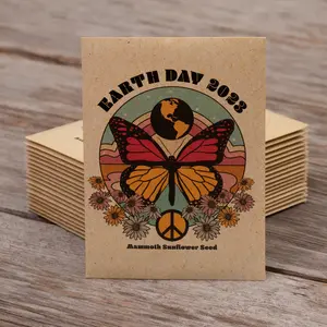Earth Day Butterfly - Mammoth Sunflower Flower Mix Seed Packets - 25