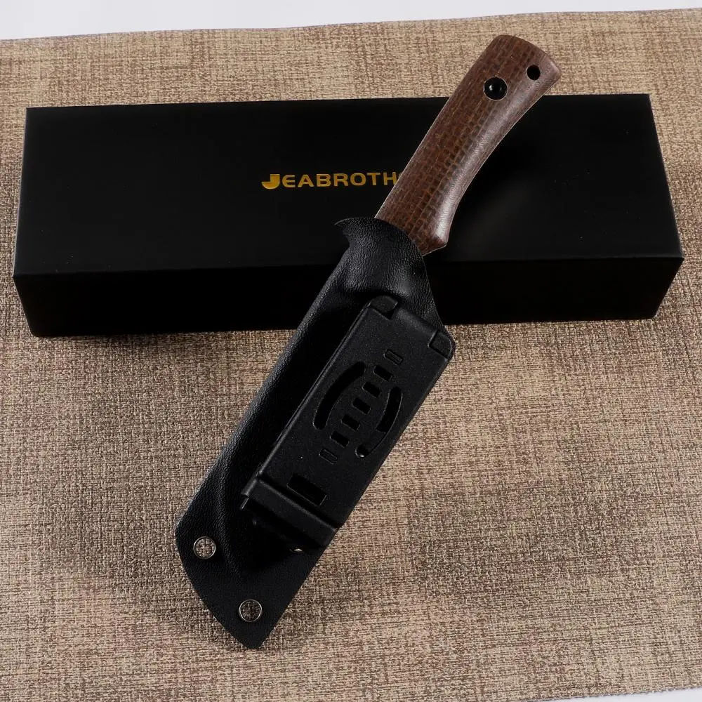 Fixed Straight Blade Survival Knife - DC53 Steel, 3mm Thick, 21cm, 187g, Compact, Black Titanium Stonewash Finish, Micarta Handle, Ideal for Outdoor Camping & Survival Equipment Use, Survival Supplies, Fixed Blade Knives