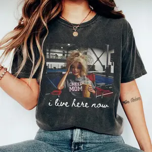 [Sale up to 50%] [Free Ship] Retro I Live Here Now T-Shirt, Doll Funny Ballfield Dark Shirt, Baseball Barbie Tshirt