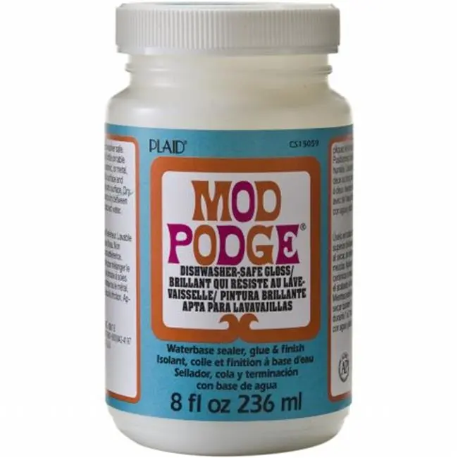 212 MAIN Plaid-Craft Mod Podge Seal & Glue, 8oz Water-Based Paper Crafting Supplies, All Surfaces Art Materials, Dishwasher-Safe Gloss Finish Office Stationery