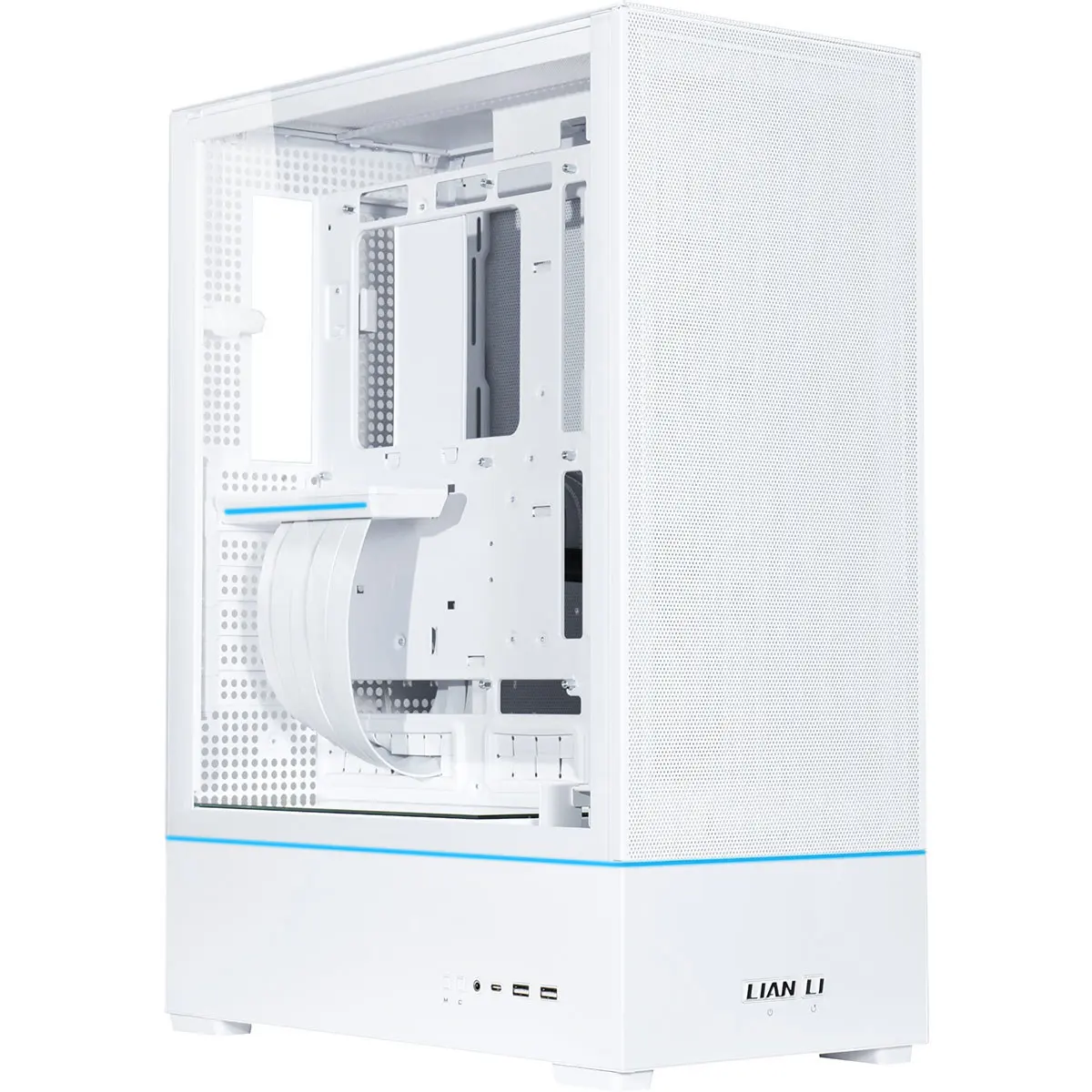 Lian-Li SUP01 RGB Tempered Glass ATX Small Tower Computer Case, White