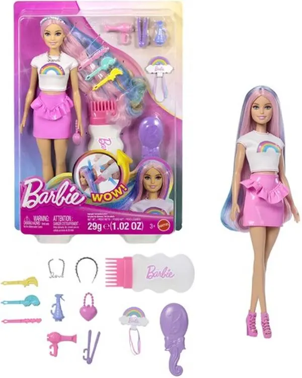 Rainbow Sparkle Hair Barbie Doll  [COLLECTIBLES] Paper Doll