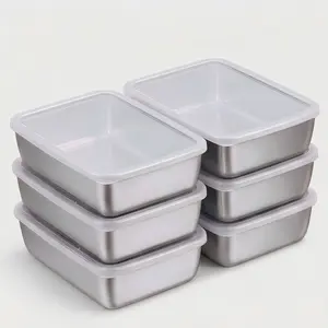 Heavy-Duty Stainless Steel Meal Prep Container with Lid - Perfect for Home Kitchen & On-the-go