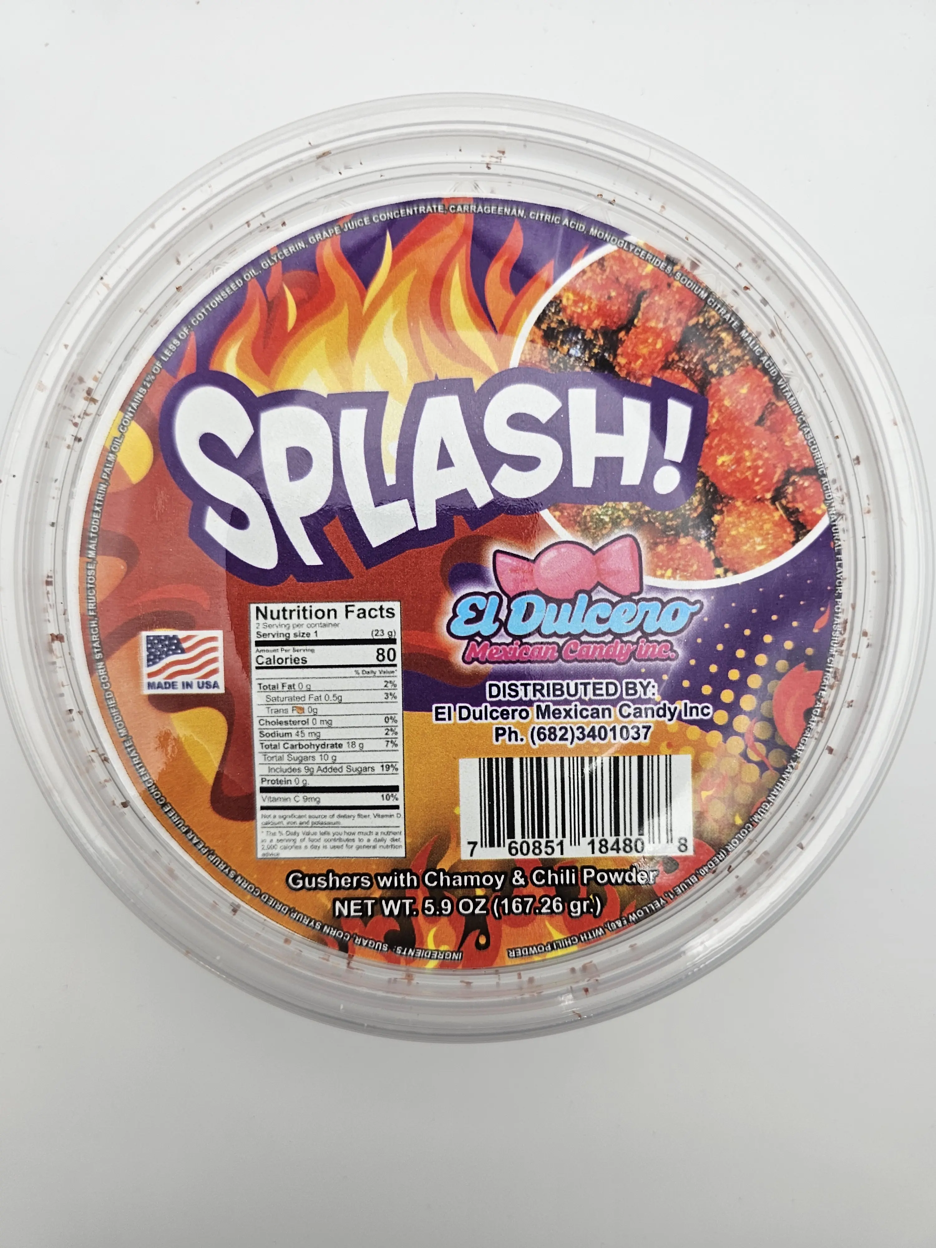 SPLASH-GUSHERS With chamoy and chili powder 5.9oz