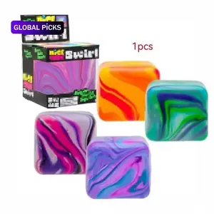1pc Rotating Squeezing Cube, Soft Tpr Stress Relief Block, Ideal for Adults and Kids Travel Entertainment, Perfect Gift for Pressure Relief, Children's Day Gifts. #GLOBAL PICKS